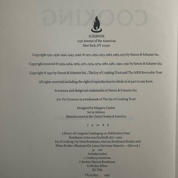 Joy of Cooking White and Gold Cookbook hardcover - Picture 6 of 7